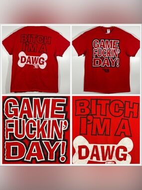 Street Talk Tees GAME DAY I’m A DAWG  T Shirt Sz Large Red Streetwear Game Wear